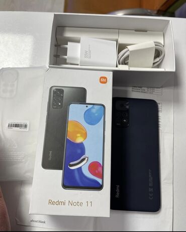 телефон redmi 11: Xiaomi, Redmi Note 11, Б/у, 128 ГБ, цвет - Черный, 2 SIM