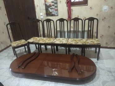 kirayə stol stul: Для гостиной, Прямоугольный стол, 6 стульев