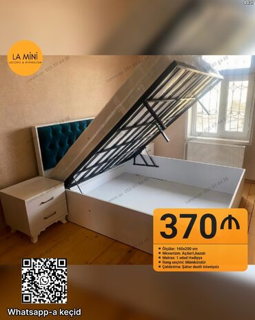 кухня мебель: Açılan mexanizmalı, bazalı yataq dəsti - Ölçü: 160×200 sm - Mexanizm