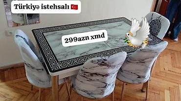 Mətbəx üçün, Yeni, Dördbucaq masa, 4 stul