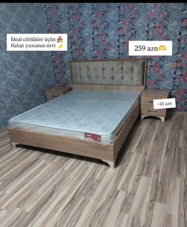Комплекты диванов и столов: Новый, Двуспальная кровать, Без подьемного механизма, С матрасом, Без выдвижных ящиков, Азербайджан