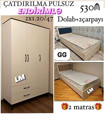 Yataq otağı dəsti – dolab + 2 ədəd tək çarpayı + 2 ədəd matras