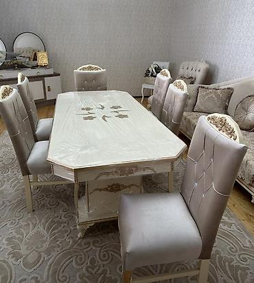 Masa və oturacaq dəstləri: Açılmayan, Dördbucaq masa, 6 stul — 12