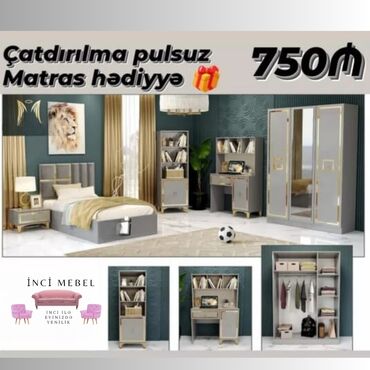TV altlığı: Oğlan və qız üçün, Yeni, Təknəfərlik çarpayı, Yazı masası, Dolab, Tumba