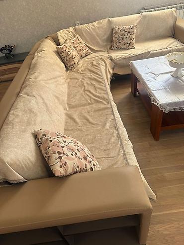 Künc divan dəsti + stol - Forma: Г formalı, geniş künc divan - Rəng