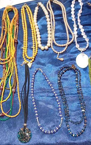 Ogrlice: Ručno rađene ogrlice – razni modeli - Set od zlatno‑braon perli — 9