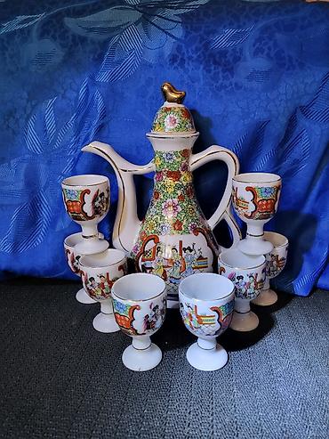 retro luster: Porcelanski nov servis za zestoko pice iz 70ih godina Kina. Servis — 9