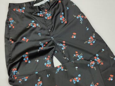 bluzki czarne w kwiaty: Material trousers, S (EU 36), condition - Good