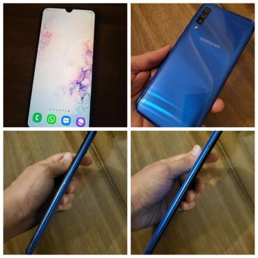 samsung e600: Samsung A50, цвет - Синий, Сенсорный
