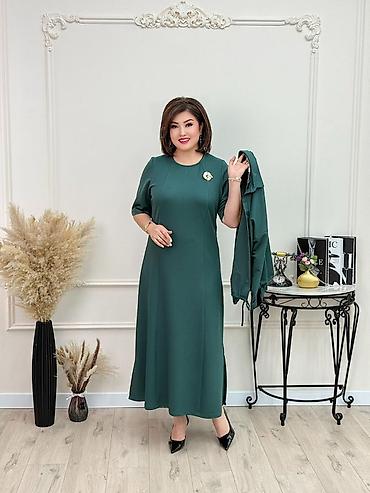 рубашкалар: Повседневное платье, Длинная модель, Трикотаж, Прямое, 3XL, XL, 5XL — 9