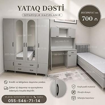 Yataq dəsti – sifarişlə hazırlanır Tərkib: - Üçqapılı şkaf: orta