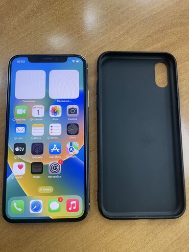 айфон 19: IPhone X, Б/у, 256 ГБ, Белый, Чехол, Кабель, 85 %