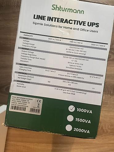 бу компьютер: Shturmann Line-Interactive UPS – 1000 VA / 600 W-təzədir qutu ağzı — 2