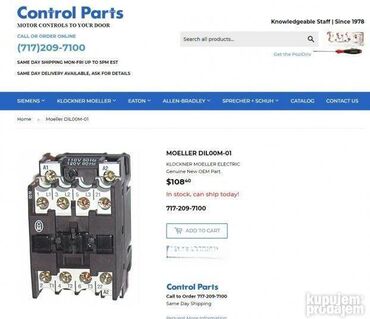 Elektro materijal: #0393 Kontaktor moeller DIL00M 220-240V 600VAC ITH=20A Informacije — 10