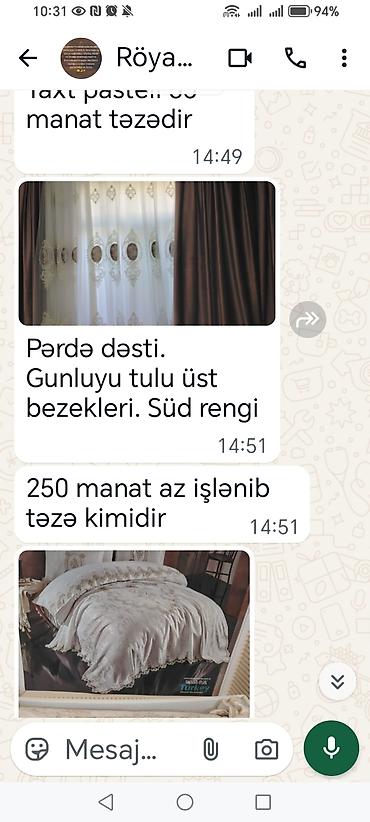 pərdə tül qiymətləri: Pərdə dəsti - Günlüklü tül və üst bəzəklərdən ibarət komplekt - Süd — 1