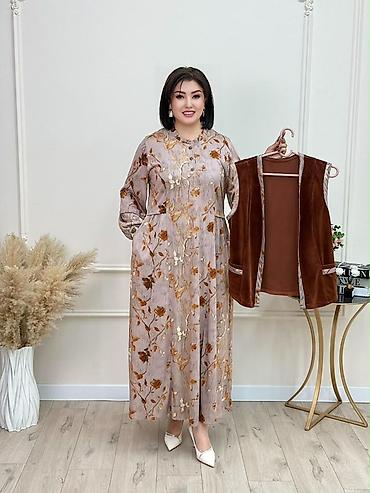 платье пышное: Повседневное платье, Made in KG, Осень-весна, Длинная модель, L, XL, 2XL — 5