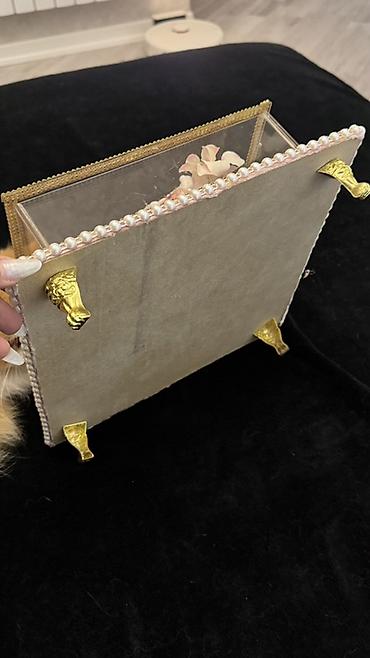 xonca bezekleri: Zərif dizaynlı bəzək qutusu/tray - Material: şəffaf akril qapaqlı — 5