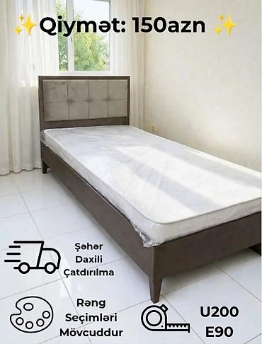 havali yataq: Tək nəfərlik çarpayı və matras dəsti - Ölçü: U200 x E90 (200x90 sm) - — 1