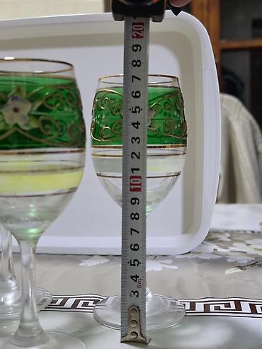 suse qab: Qədəhlər, rəng - Yaşıl, Şüşə, 6 ədədli dəst — 2