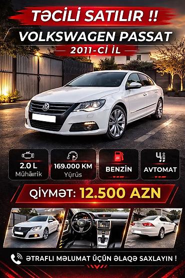Volkswagen: 🚗 TƏCİLİ SATILIR! 🔹 Volkswagen Passat 🔹 İl: 2011 🔹 Mühərrik: 2.0 L 🔹 — 1