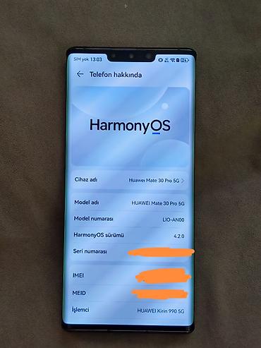 huawei mate 70 pro: Huawei Mate 30 Pro 5G, 256 GB, rəng - Qara, Barmaq izi, Face ID, Sensor — 6