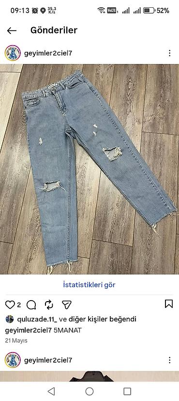 kastum şalvar modelleri: Qadın şalvar kolleksiyası - Model 1: Mavi “mom fit” cins şalvar — 8