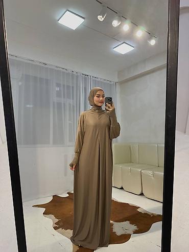 Повседневные платья: Повседневное платье, Made in KG, Осень-весна, Длинная модель, Трикотаж, Оверсайз, XL — 8