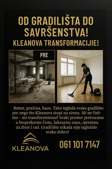 Biznis usluge: ### **✨ KLEANOVA – Kada čistoća postane luksuz! ✨** 🔹 **Imate — 9