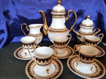 Kuhinjski setovi: Servis vintaz za kafu porcelanski. Servis za kafu,perfektan pozlata — 2