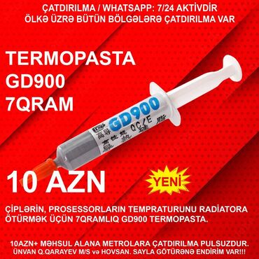 Masaüstü kompüterlər və iş stansiyaları: ⭐Termopasta GD900 7qram – 10 AZN