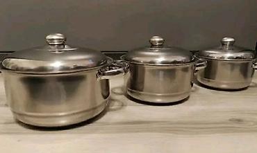 ormani za terase: Set od 3 inox lonaca sa poklopcima – “Classic Soup Pot” - Materijal — 3