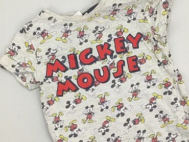 letnia sukienka w paski z koronką: T-shirt, Disney, 1.5-2 years, 86-92 cm, condition - Good