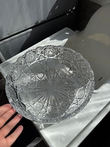 pleshteshn 4: Хрусталь ваза настоящая Большая в идеальном состоянии 3500сом диаметр — 2