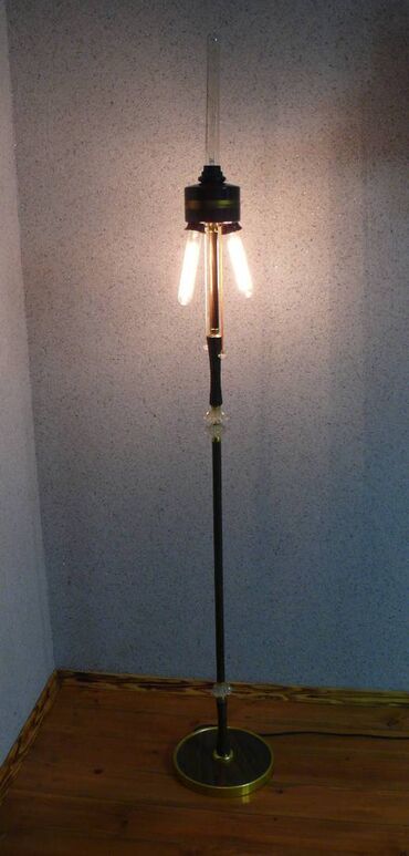 Освещение: Светильник, тренога, винтаж, лофт. Серебро (напольный выключатель)- — 8