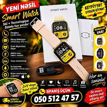 smart wacth: Yeni, Smart saat, Smart, Sim kart, rəng - Ağ — 1