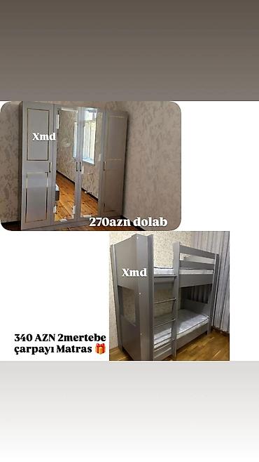 - 4 qapılı dolab – boz rəng, ön hissədə 2 böyük güzgü paneli, qızılı