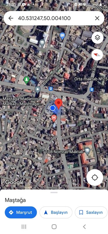 Kommersiya daşınmaz əmlakının satışı: Mastagada merkez yolda 500 kv podobyekt erazi sened qaydasinda