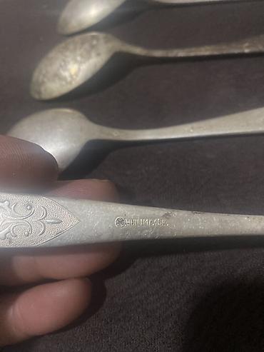 qab desdi: 5 ədəd metal çay qaşığı dəsti - Material: metal ərintisi (üzərində — 1