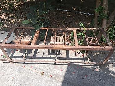 Professional sobalar: Metal karkaslı, qazla işləyən 3 gözlü sənaye tipli soba/ocaq stendi — 1