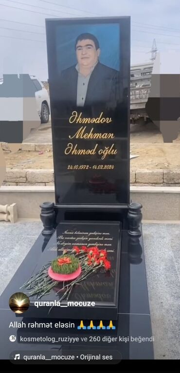 Başqa xidmətlər: Mərmər qranit məzar daşlarının sifarişi qəbul olunur.Çatdırılma — 15