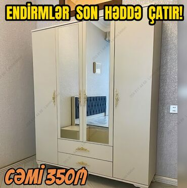 4 qapili dolab: Qarderob, paltar dolabı, Yeni, 4 qapılı, Açılan, Düz dolab, Azərbaycan