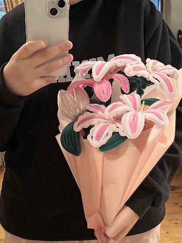 gül buketleri 2019: Məhsul: Məftil-pompon (pipe cleaner) materialından hazırlanmış əl işi — 1
