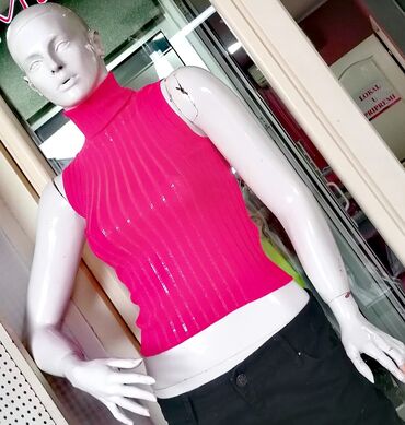 francuski lezaj: Rolka bez rukava Pink boja Sa orotkanim sjajnim nitima Predivna Novo