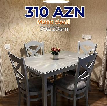 Mətbəx üçün, Yeni, Açılmayan, Dördbucaq masa, 4 stul lalafo.az -da Mətbəx üçün, Yeni, Açılmayan, Dördbucaq masa, 4 stul