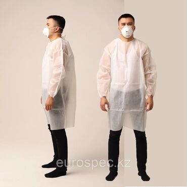медицинский халат бишкек: Одноразовый медицинский халат белый, размер стандарт. Оптом штук по 70