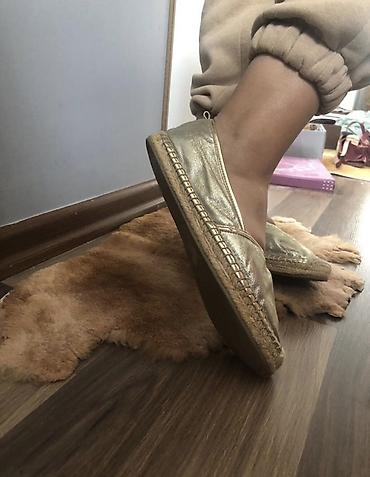 Qadın ayaqqabıları: Qızılı rəngdə qadın espadrili - Üst material: parıldayan metalik — 3