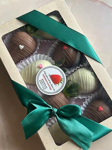 Кондитерские изделия, сладости: Клубника в шоколаде Оформление +подарочная коробка бесплатно 🎁 Сочная — 6