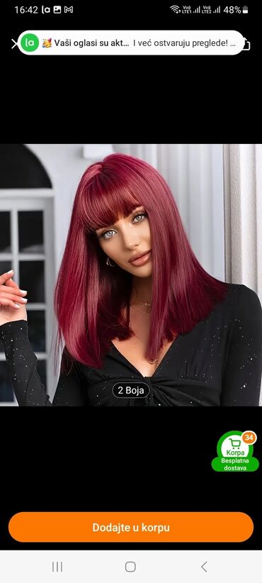 Perike i klipse: Kratka bob perika sa šiškama, dizajnirana da pruži prirodan izgled i — 12