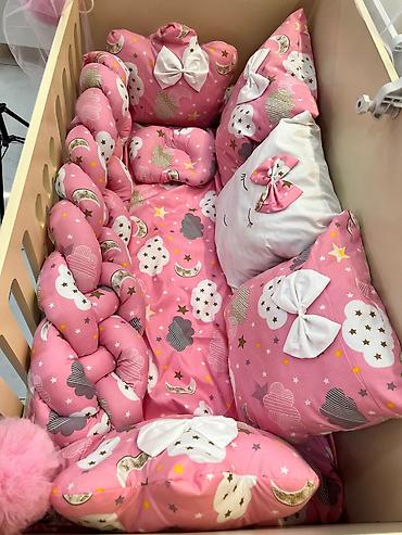 №: 16282 Məhsulun adı: Beşik kənarı Hello Kids, pambıq, çəhrayı Brend