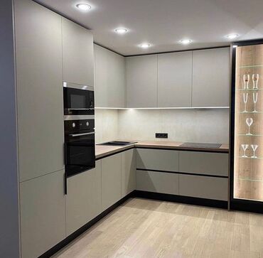 Sifarişlə mətbəx mebeli: Sifarişlə mətbəx dəsti, Özü çəkən petlələr, MDF, Kredit yoxdur, Pulsuz çatdırılma — 29